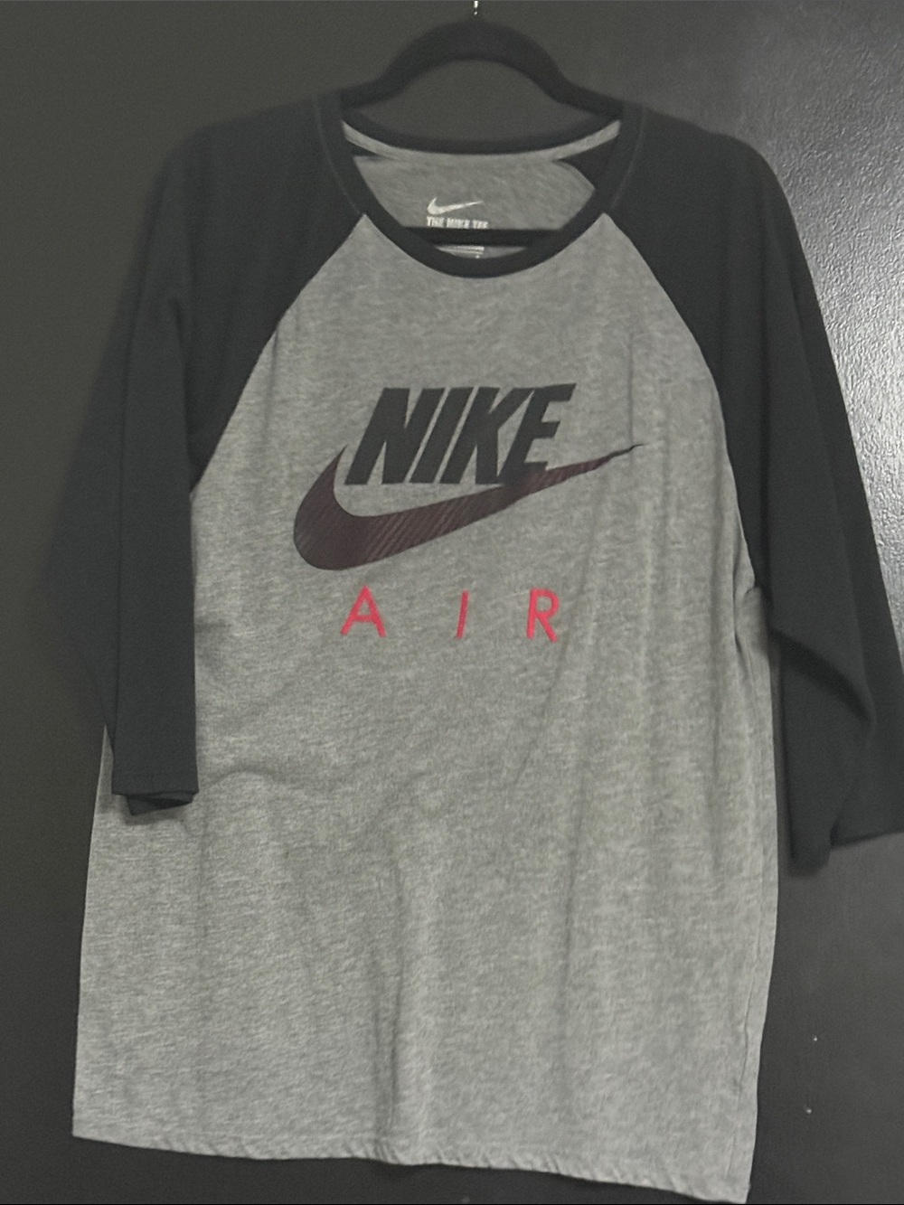 Nike Grey & Black Raglan with Maroon Swoosh and Pink AIR